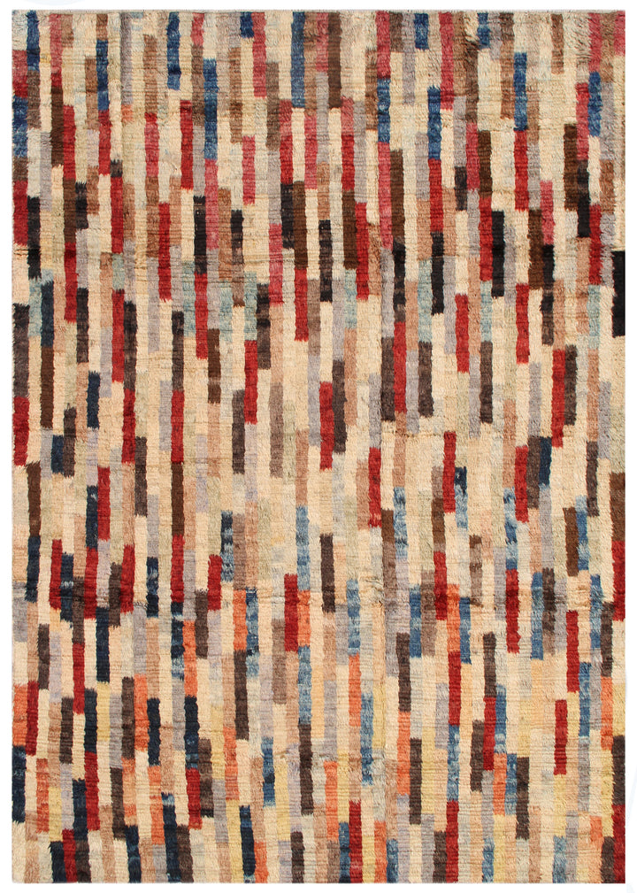 8'x10' Ariana Moroccan Style Multi Color Gabbeh Abstract Geometric Barchi Wool Area Rug