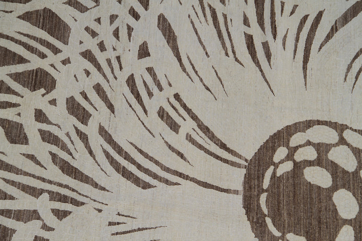 9'x12' Unique Luxury Rug | Brown Marine-Life Ariana Modern Rug