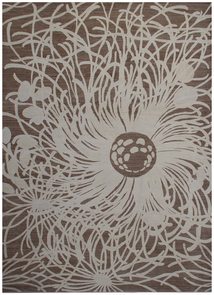 9'x12' Unique Luxury Rug | Brown Marine-Life Ariana Modern Rug