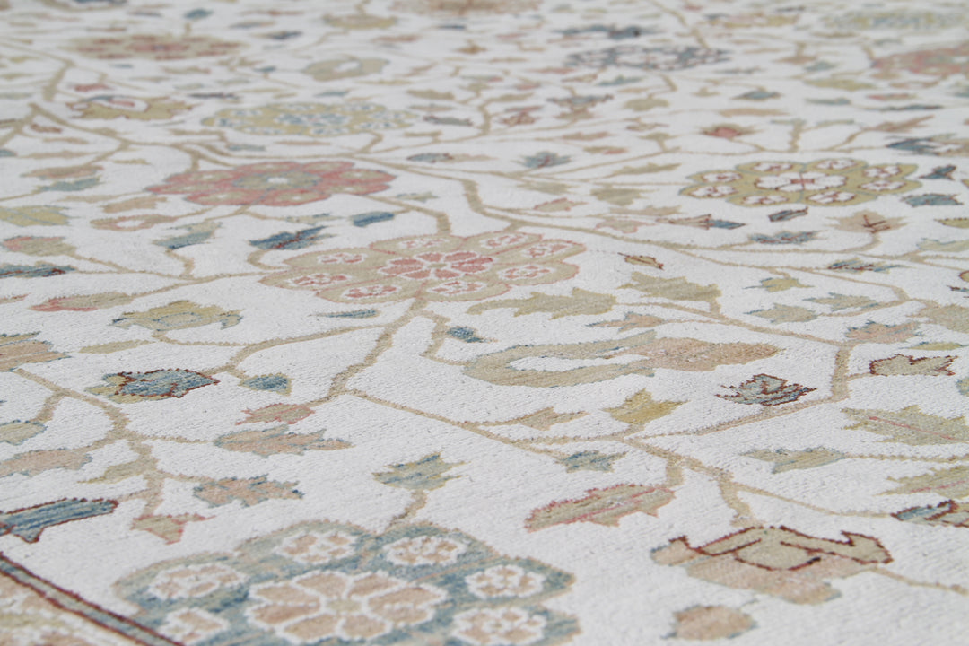 10'x14' Fine Cotton and Wool Ariana Traditional Tabriz Design Rug