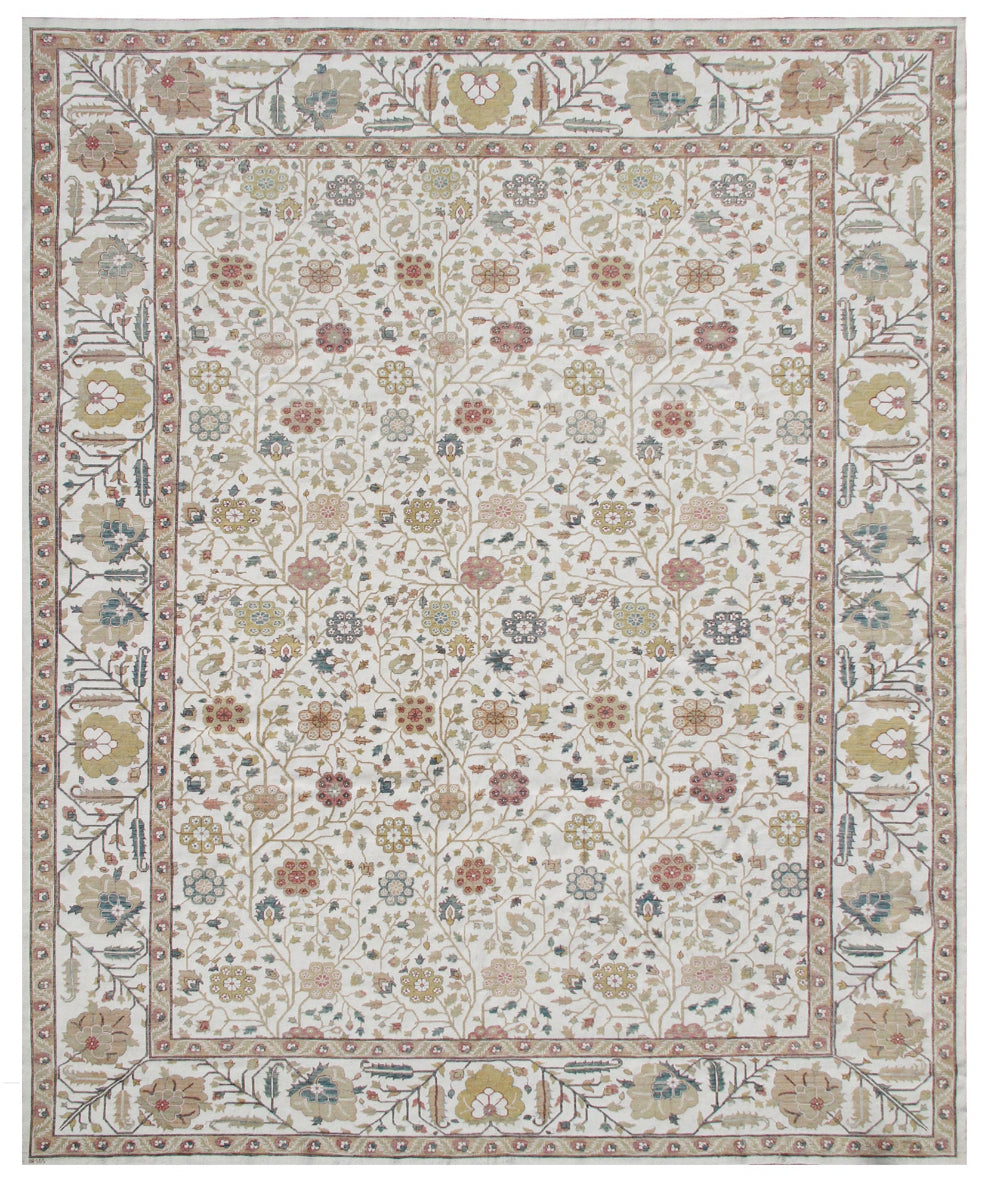 10'x14' Fine Cotton and Wool Ariana Traditional Tabriz Design Rug