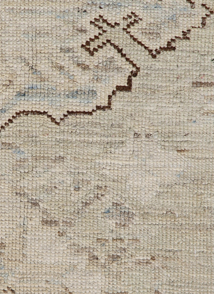 7'x10'Ariana Traditional Geometric Earth Tone Wool Hand Knotted Hazara Rug