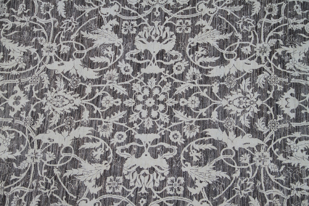 9'x12' Luxury Rug | Ariana European Design Transitional Grey Ivory Rug