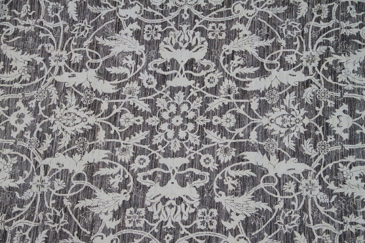 9'x12' Luxury Rug | Ariana European Design Transitional Grey Ivory Rug