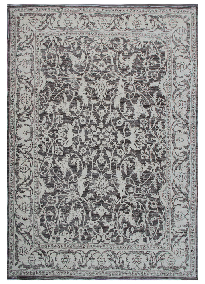 9'x12' Luxury Rug | Ariana European Design Transitional Grey Ivory Rug