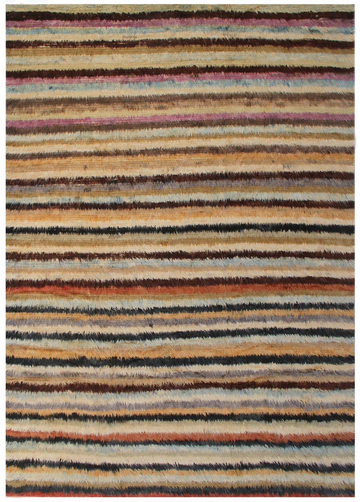 9'x12' Ariana Moroccan Multi-Color Striped Barchi Wool Area Rug