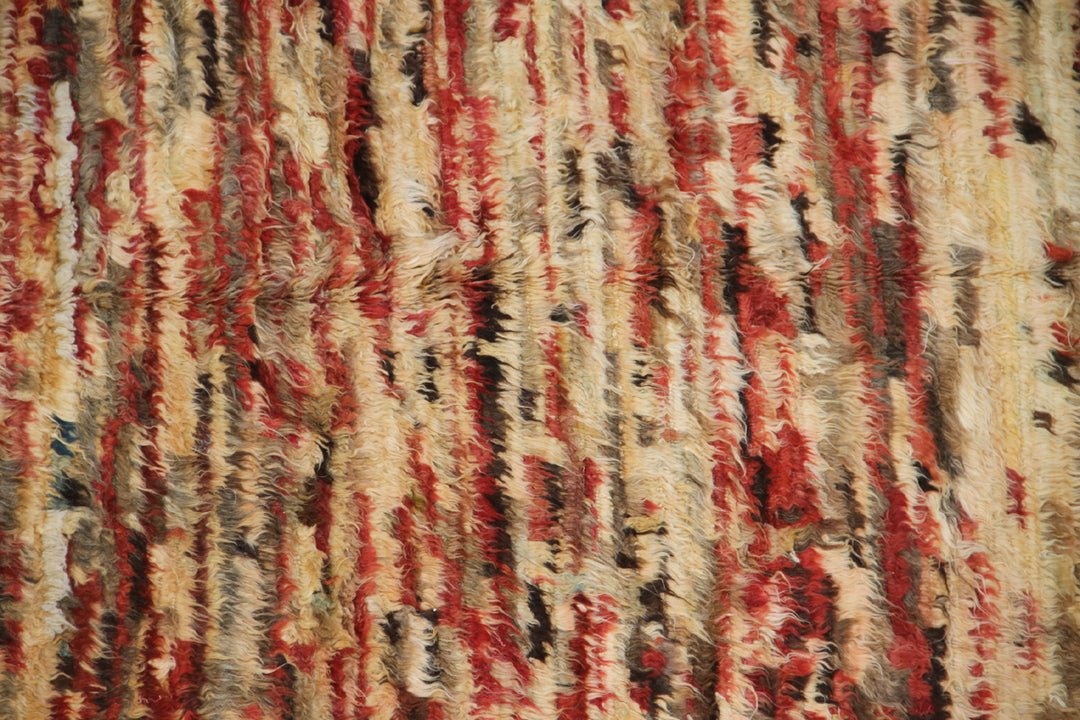 Confetti Colored Shag Rug 8'x10' Colorful Striped Confetti Hand Knotted Shag Long Pile Ariana Ba ...