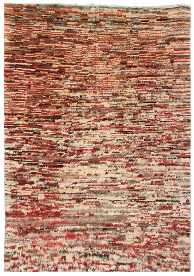 8'x10' Colorful Striped Confetti Hand Knotted Shag Long Pile Ariana Barchi Rug