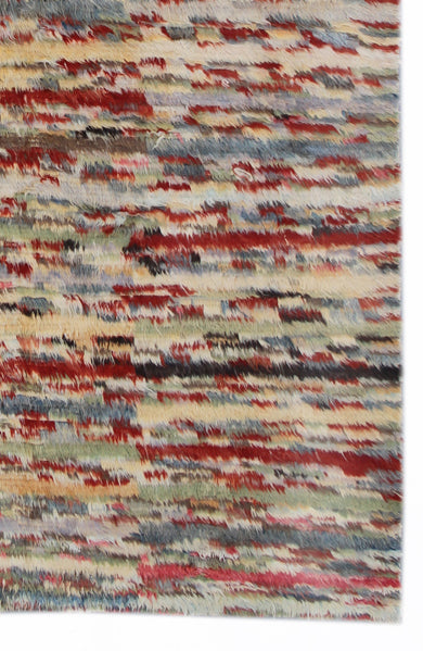 6'x9' Ariana Moroccan Multi-Color Striped Confetti Barchi Wool Area Rug