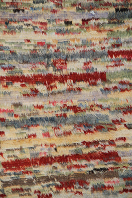 6'x9' Ariana Moroccan Multi-Color Striped Confetti Barchi Wool Area Rug