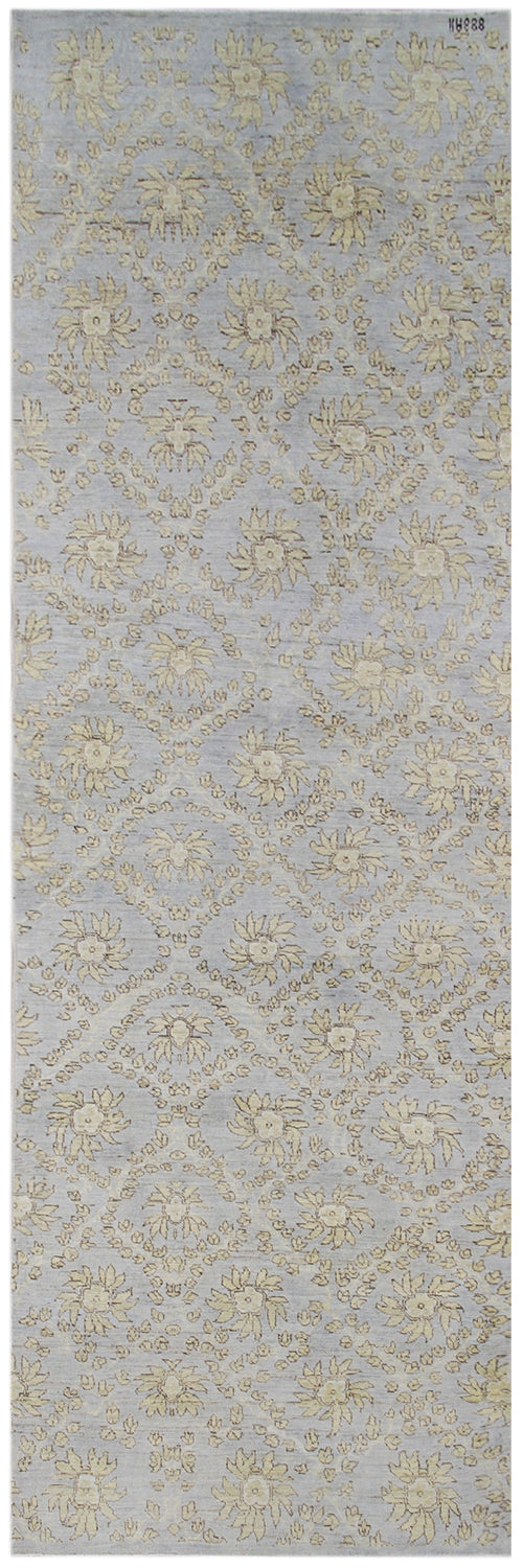 3'x10' Ariana Soft Blue Floral Transitional Runner Rug