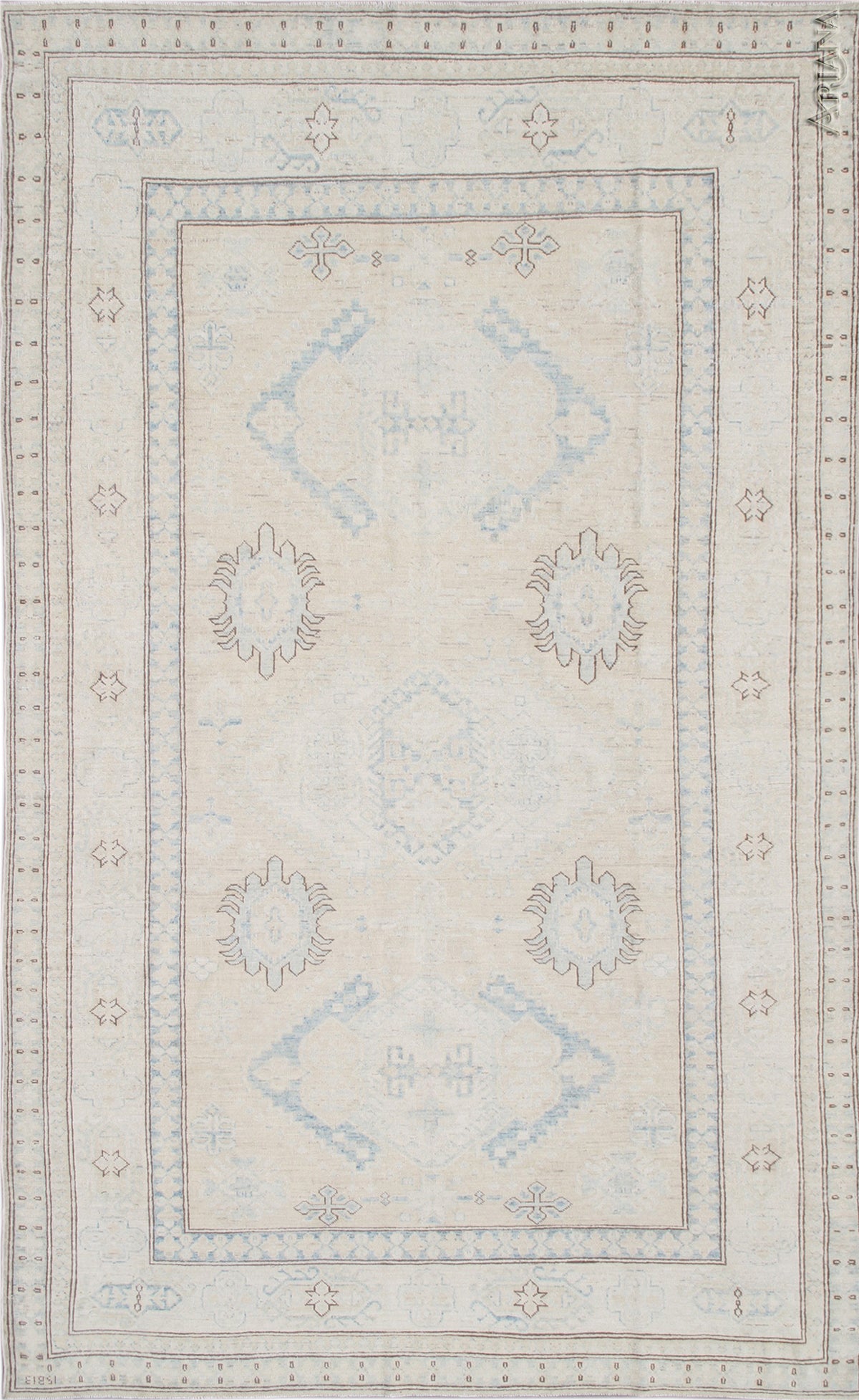 9.09 x  5.08 Soft Colors Faded Kazak Geometric Ariana Hazara Area Rug