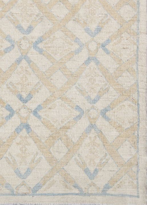 6x9 Ariana Modern Geometric Rug | Gold & Blue Earth Tone Afghan Rug