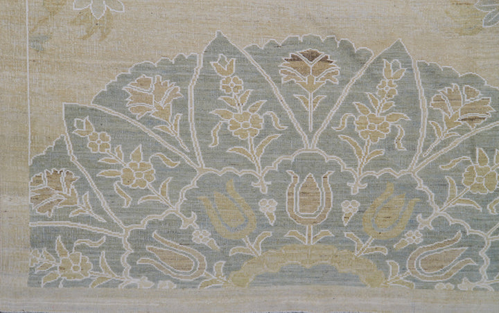 9.07 x  7.11 Soft Square Pale Blue Ottoman Design Ariana Transitional Area Rug
