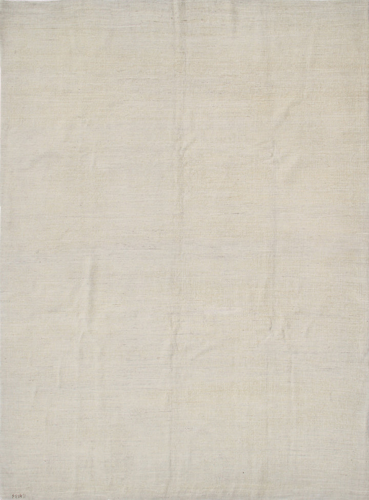 6'x9' Cream Solid Modern Wool Rug