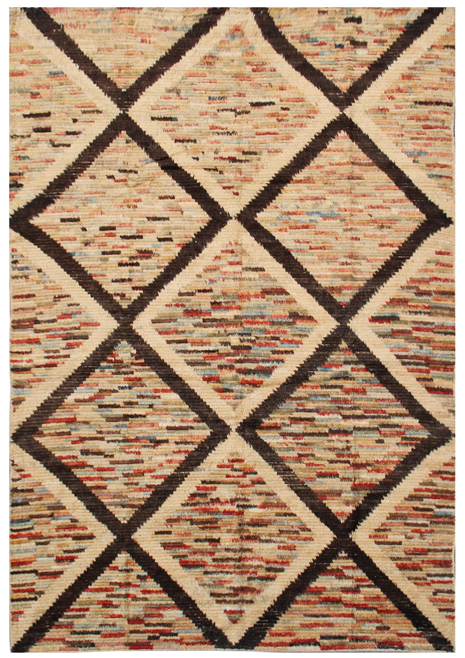 6'x9' Ariana Moroccan Geometric Diamond Pattern Barchi Wool Area Rug