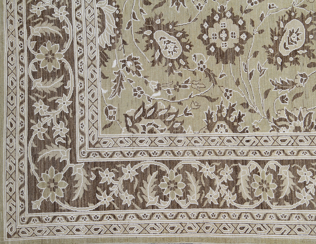 8'x10' Sultanabad Design Wool and Cotton Beige Tan Ariana Transitional Area Rug