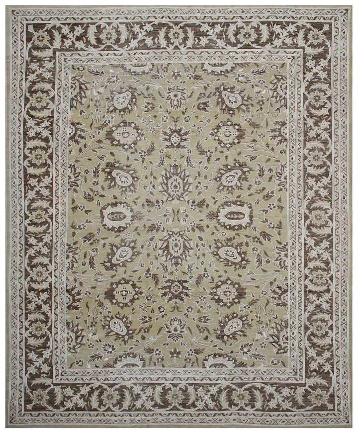 8'x10' Sultanabad Design Wool and Cotton Beige Tan Ariana Transitional Area Rug