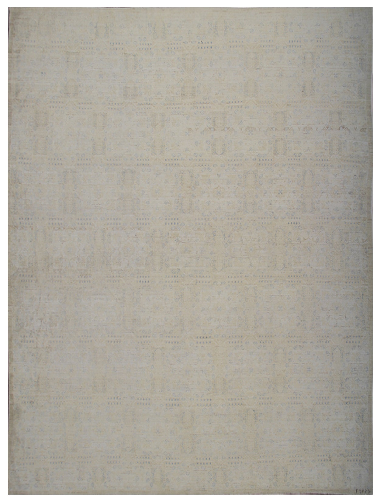 9.06 x  8.01 Soft Color Pale European Design Hand-Knotted Ariana Transitional Area Rug