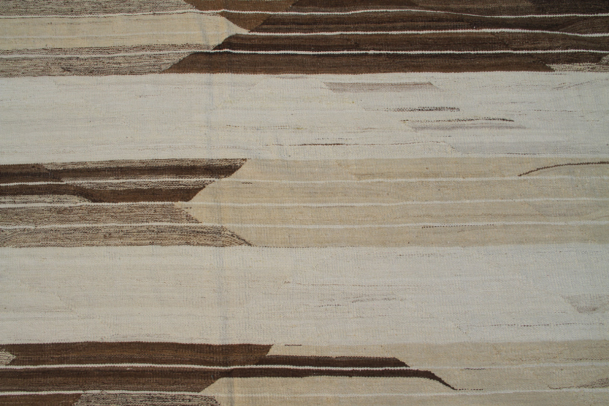 15'x19' Large Striped Earth Tone Ariana Kilim Rug