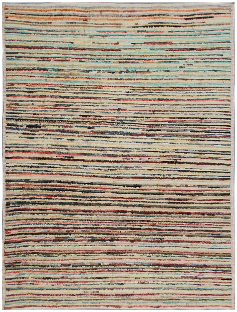 9'x11' Ariana Moroccan Multi-Color Striped Barchi Wool Area Rug