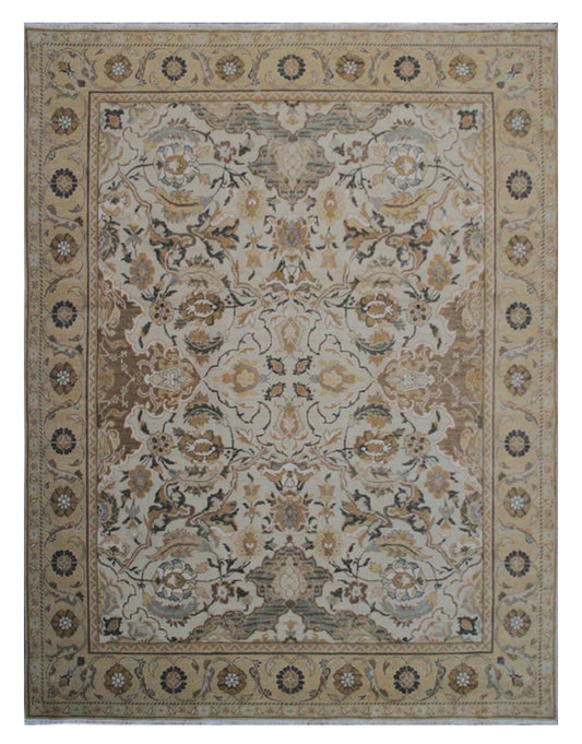 9.10 x  8.00 Polonaise Design Wool Hand-Knotted Area Rug.