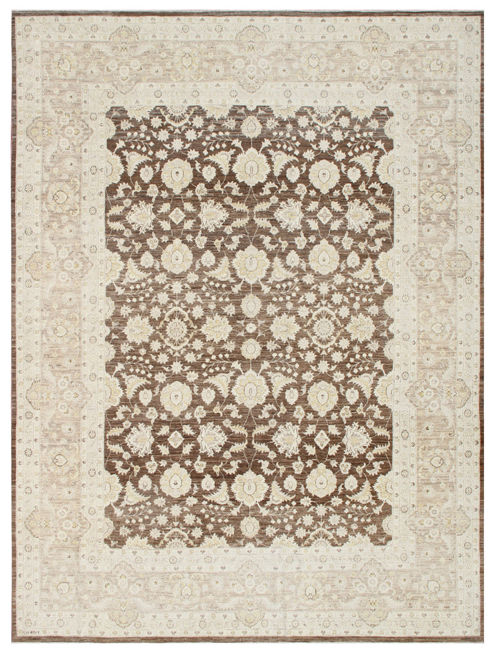 8'x10' Brown And Beige Floral Persian Design Ariana Transitional Area Rug