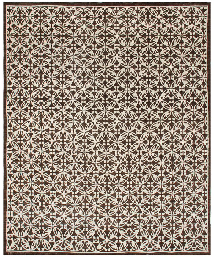 8'x10' Contemporary Geometric Design Brown Ariana Modern Area Rug