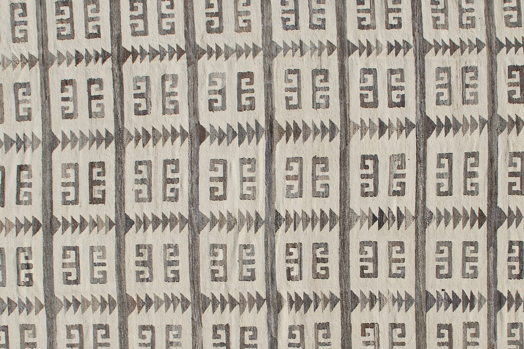 14'x21' Grey Large Handmade Kilim Rug