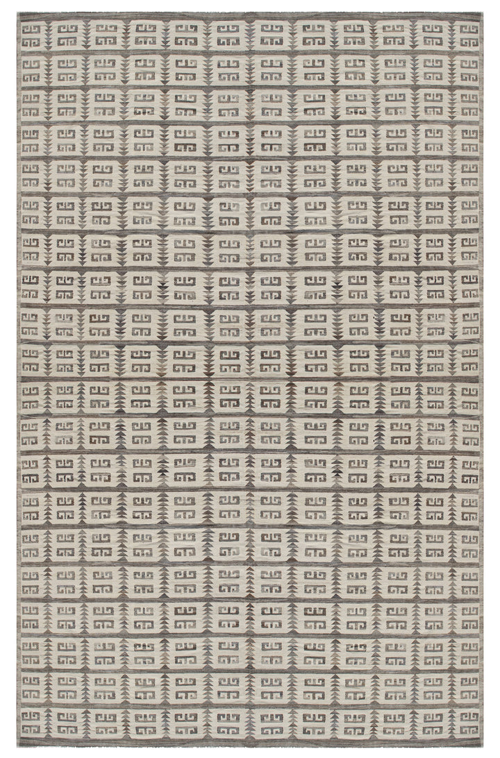 14'x21' Grey Large Handmade Kilim Rug