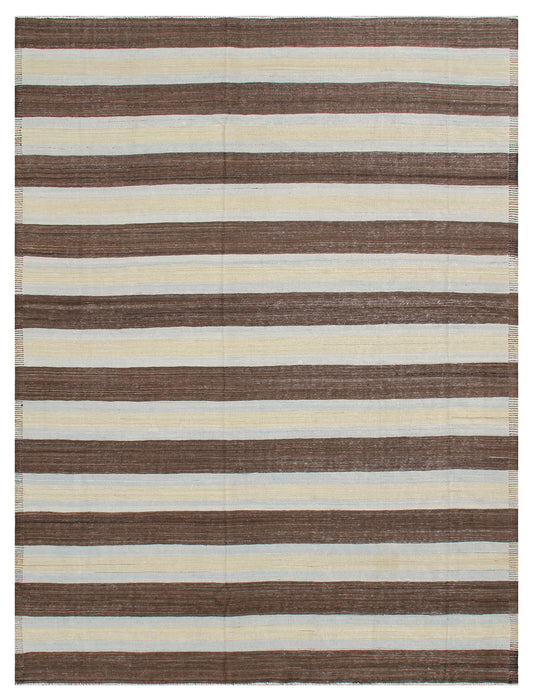 10'x8' High Quality Durable Hand-Woven Stripe Ariana Kilim Rug