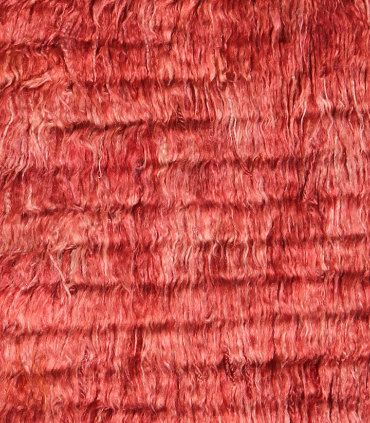 8'x10' Ariana Moroccan Style Plain Solid Red Barchi Shaggy Wool Rug