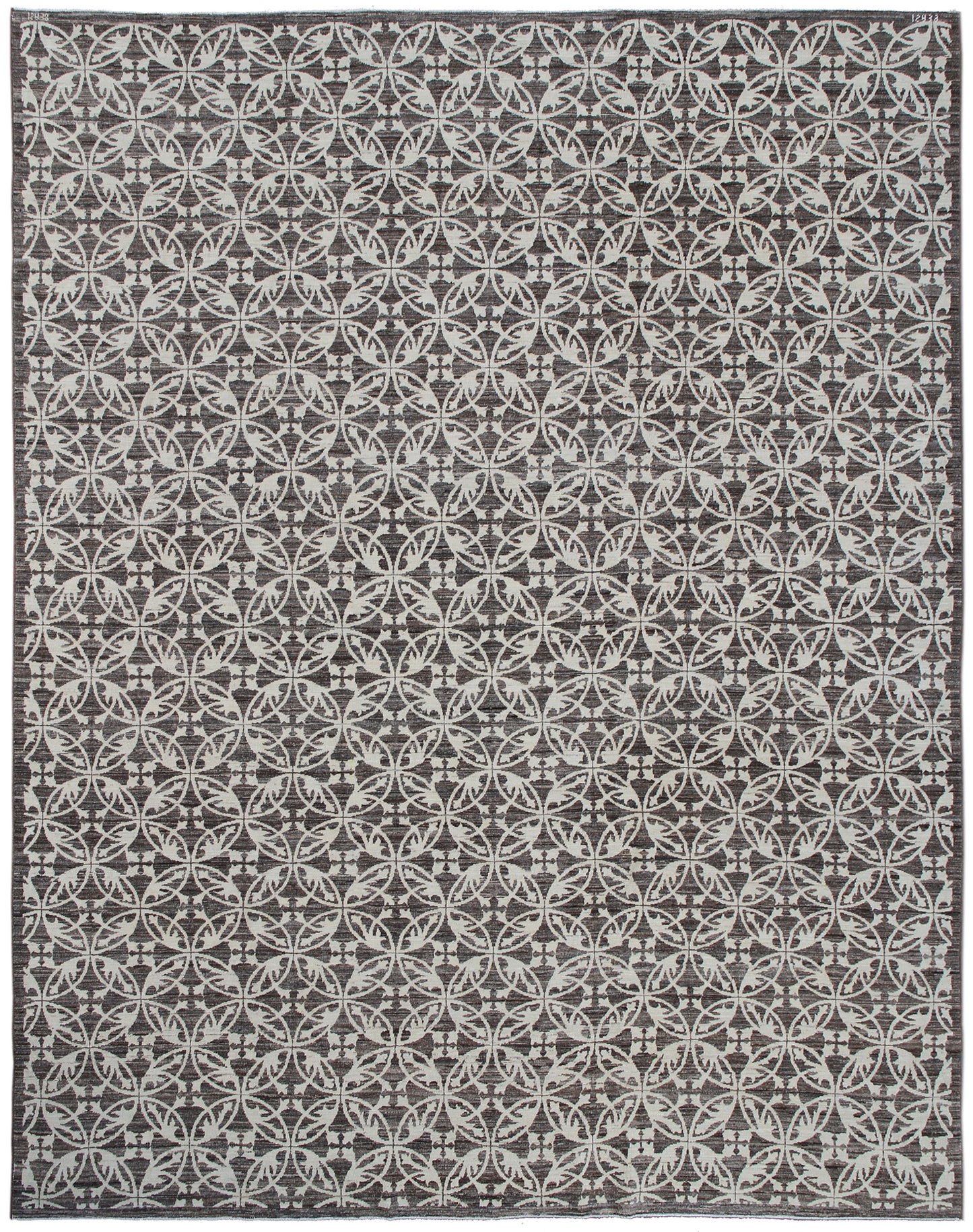 9.07 x  8.01 Brown And Ivory Geometric Contemporary Ariana Modern Area Rug