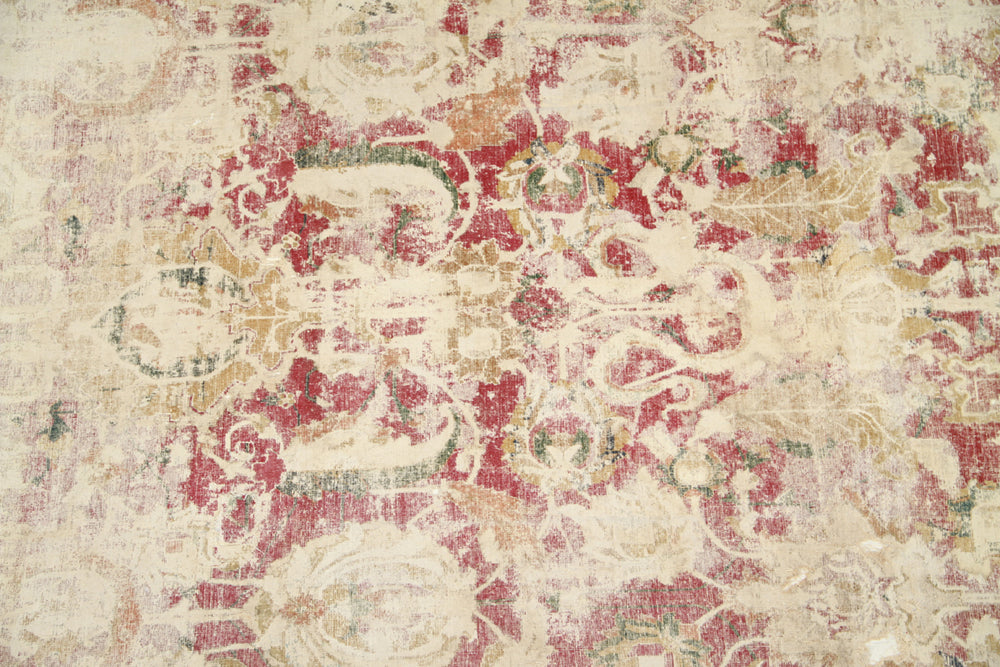 17th Century Antique Persian Isfahan Rug Fragment | 9'x10' Collectible Masterpiece