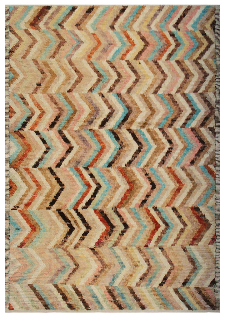 6'x9' Ariana Moroccan Vibrant Multi-Color Zig Zag Pattern Barchi Rug