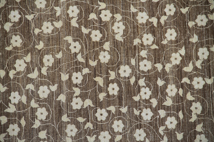 12'x12' Square Floral Design Fine Ariana Transitional Hand Knotted Area Rug
