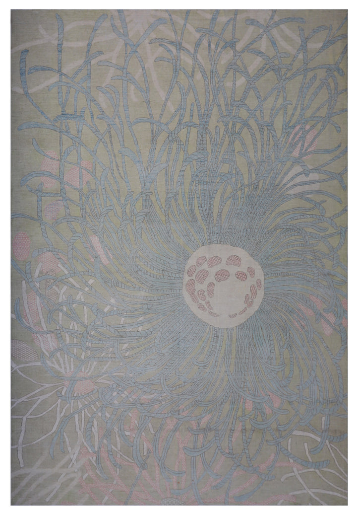 9'x12' Blue Cream Pink Marin Life Design Ariana Large Modern Area Rug