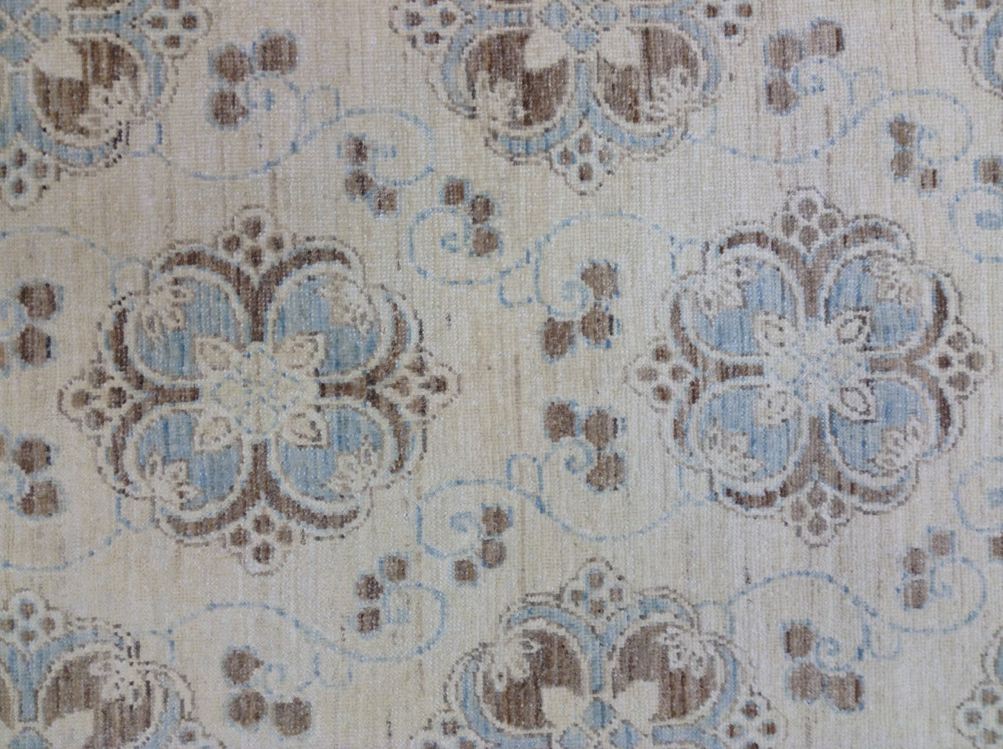 3'x12' Floral Design Ariana Transitional Blue Ivory Brown Runner Rug
