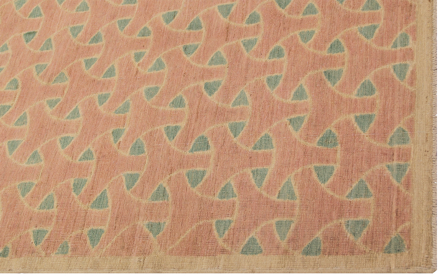 9'x12' Green and Terracotta Geometric Design Ariana Modern Rug