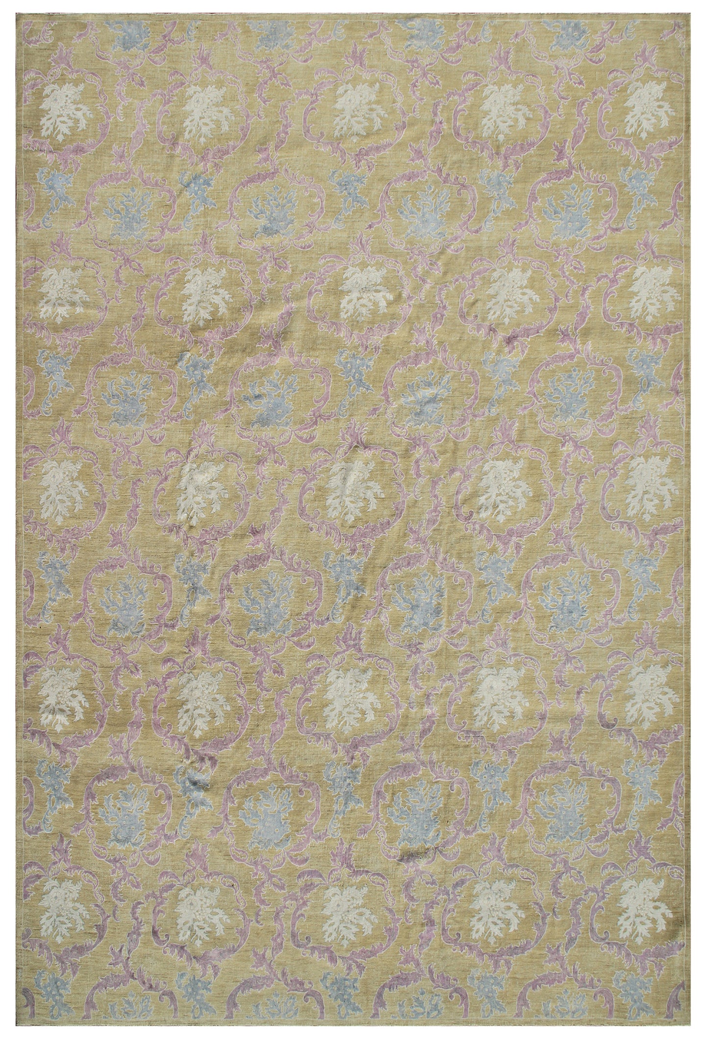 10'x14' Wool and Art Silk Ariana Transitional Floral Rug