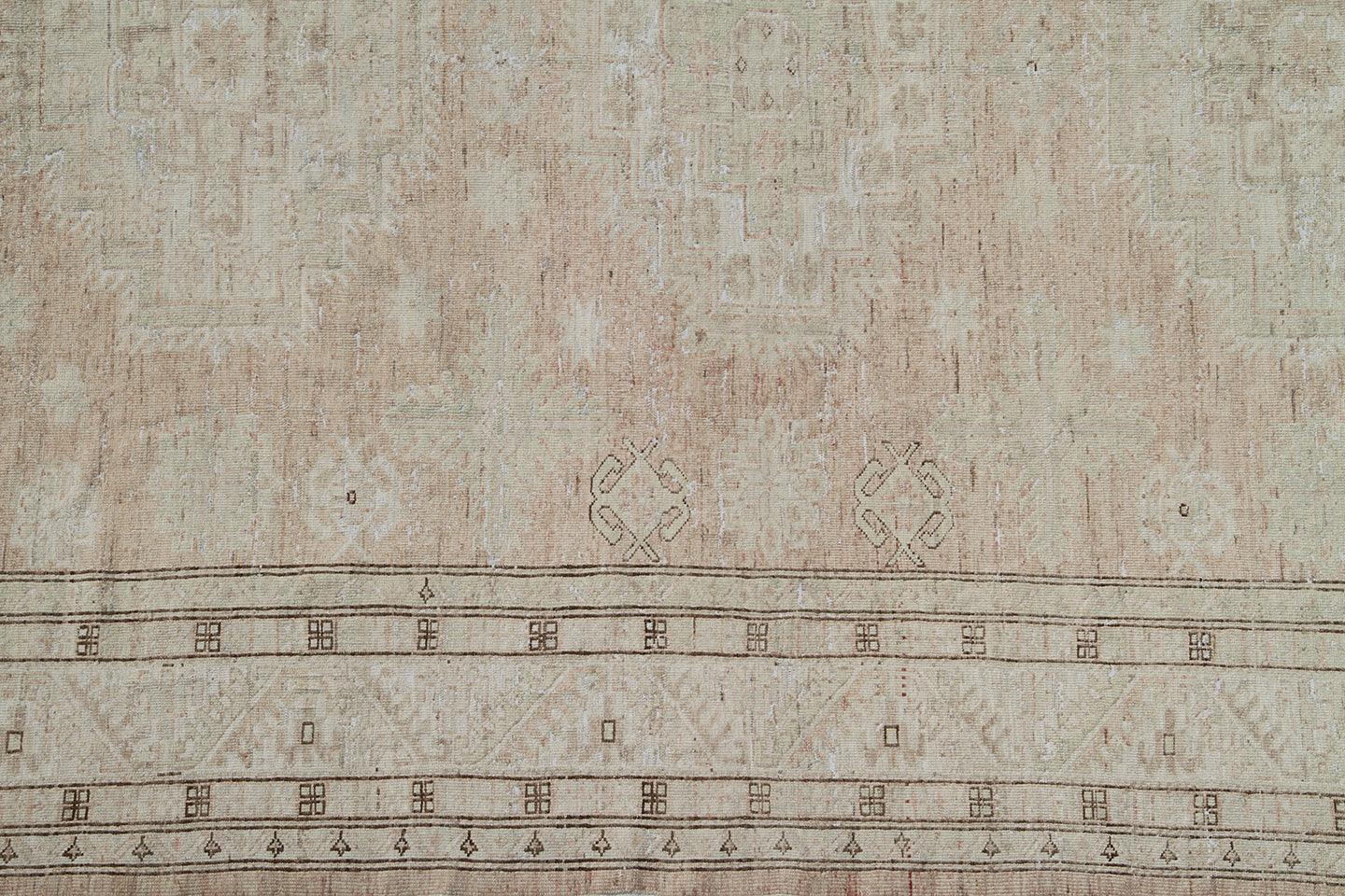7'x9' Pale Colors Geometric Kazak Design Contemporary Ariana Hazara Vintage Collection Rug