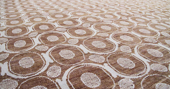 10'x13' Ariana Modern Circular Copper Ivory Hand Knotted Wool Area Rug