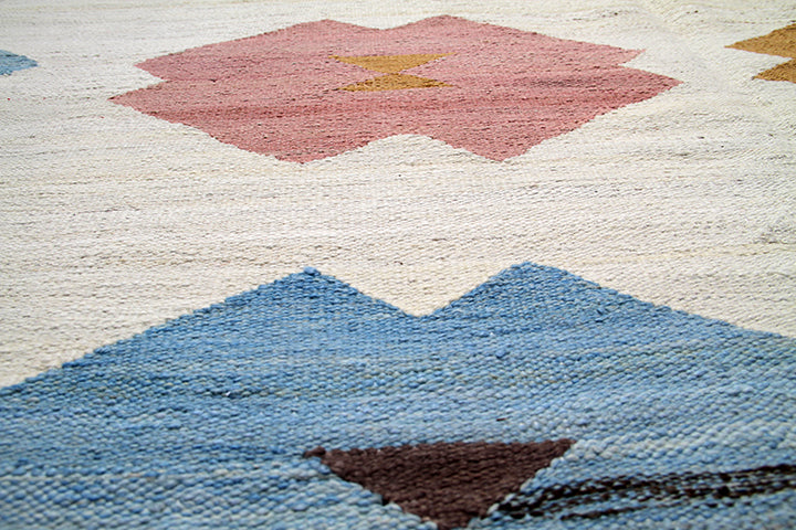 14'x22' Afghan Kilim | Large Soft Colors White Field Ariana Kilim Rug