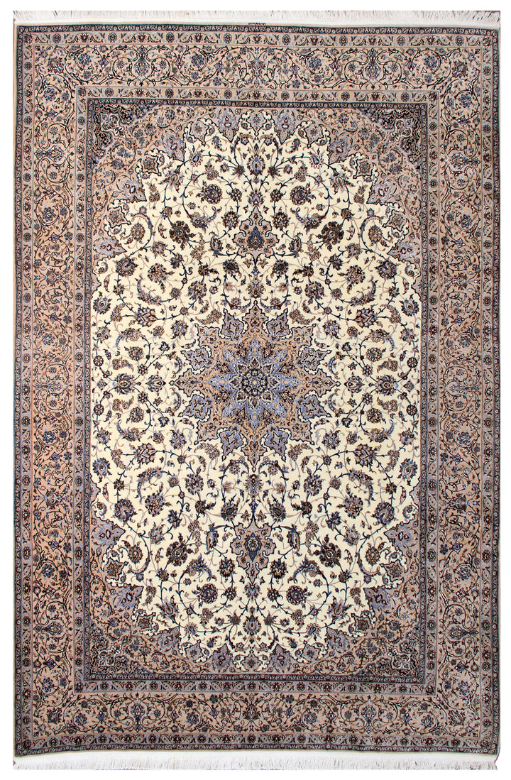 9'x12' Persian Medalion Nain with Silk