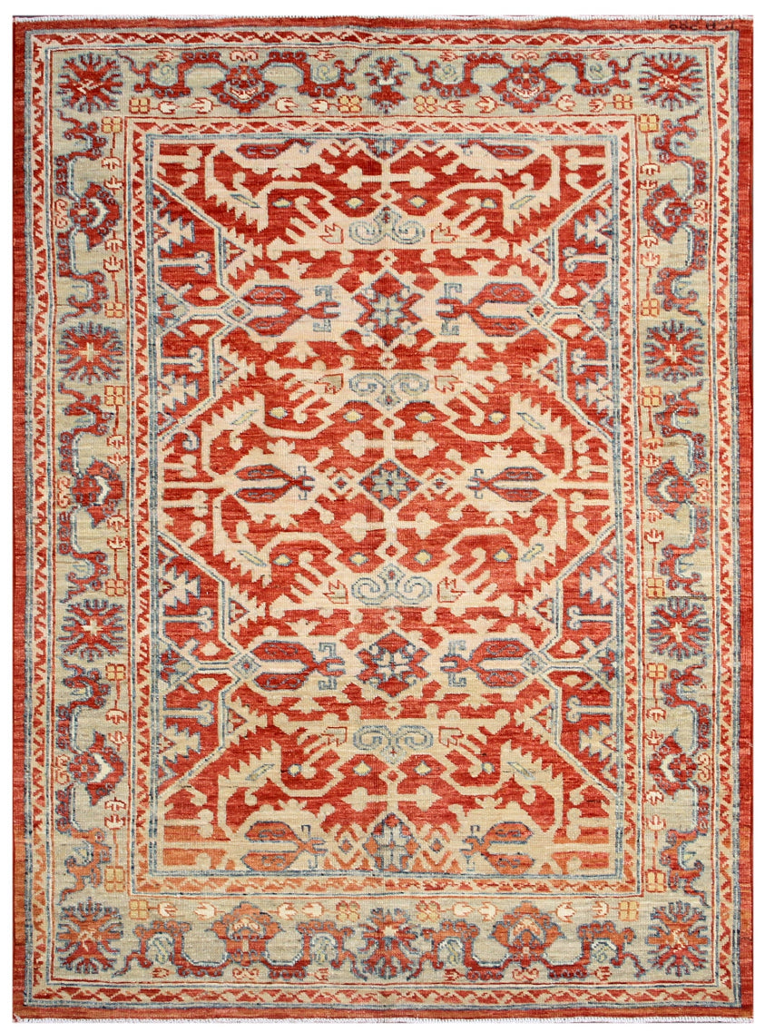 4'x6' Rust Turkish Design Ariana Traditional Small Rug