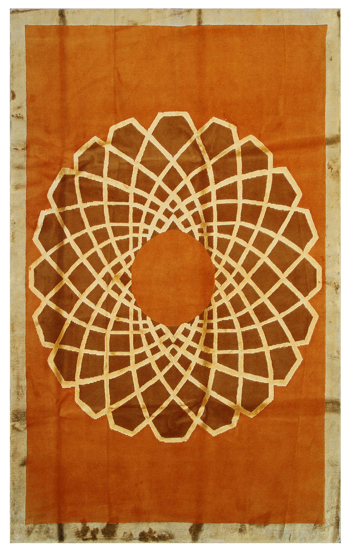 6' x 8' Ariana Modern Geometric Rug Hand-Knotted Wool Rug with Silk Highlights