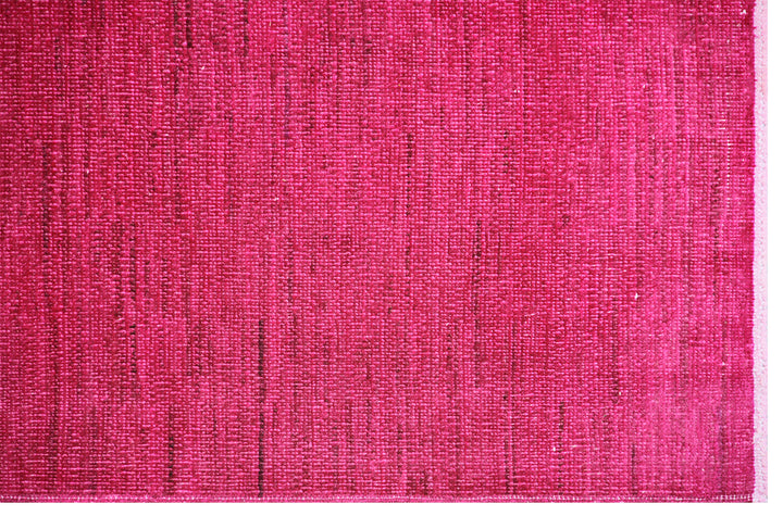 6'x10' Solid Hot Pink Hand-Knotted Ariana Over-dye Area Rug