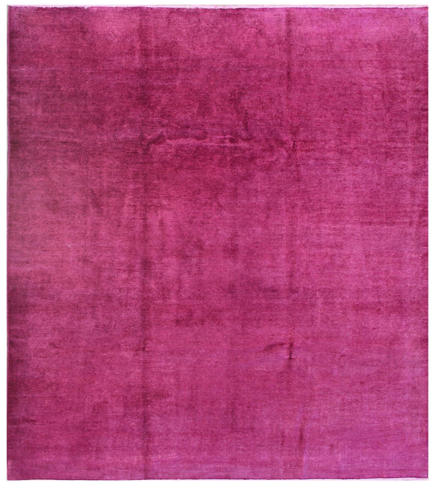 8x9 Plain Magenta Pink Hand-knotted Wool Ariana Over-dye Area Rug
