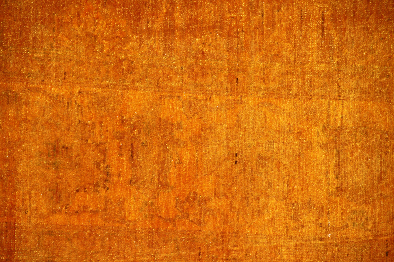 9'x11' Gold Orange Persian Design Ariana Over-dye Rug