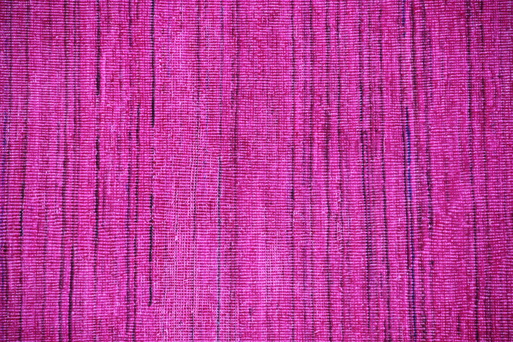 6'x9' Hot Pink Modern Stria Design Contemporary Ariana Overdyed Rug